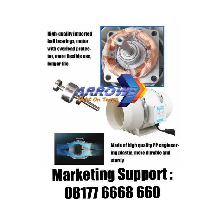 Berkualitas Inline Fan 4 Inch Inline Fan Pp Plastik 4 Inch Duct Inline Pp 4 Inch