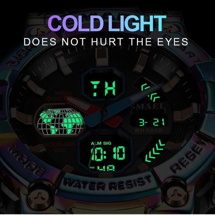 Jam Tangan Sport Analog Digital Pria Wanita Merk Smael 8027