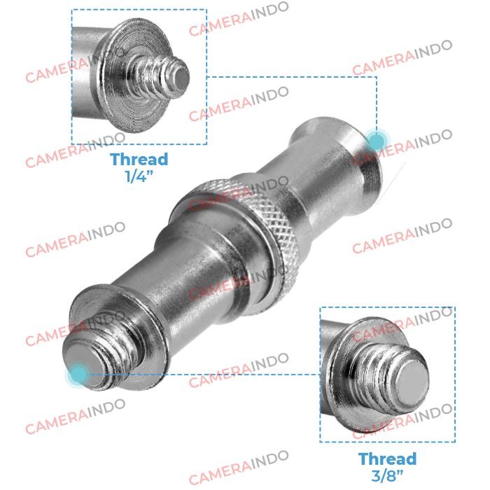 Spigot Lightstand Stud Adapter Screw 1/4" To 3/8" Thread
