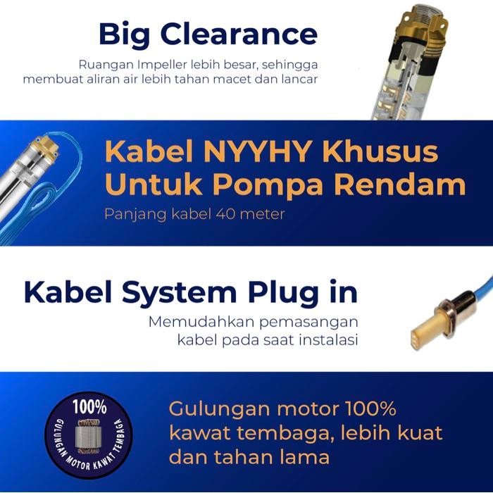 Pompa Shimizu Submersible Spg 20 311 Bit Kabel 40M 1/3 Hp // Pompa Celup Shimizu Spg 20 311 K40