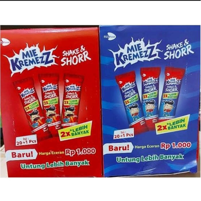 

Sedia MIE KREMEZZ SHAKE & SHORR ISI 1 BOX ISI 20 PCS X 16 GR Food Makanan