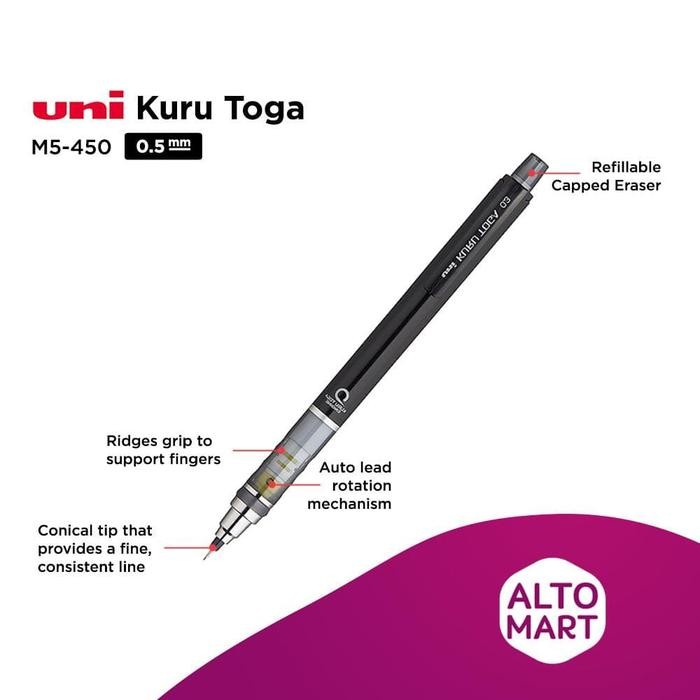 

Uni Kuru Toga M5-450 1P Mechanical Pencil 0.5 Mm Pensil Mekanik High Quality