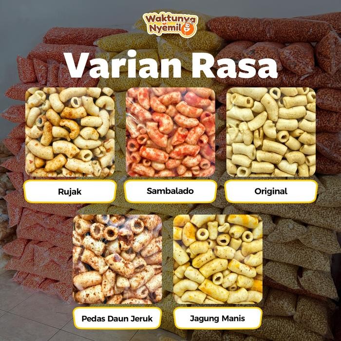 

Sedia 1 BAL MAKARONI KRES BANTAT 5 VARIAN RASA PEDAS DAUN JERUK, BUMBU RUJAK, , BALADO, JAGUNG MANIS