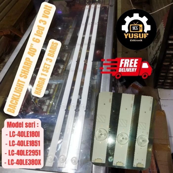 Terlaris BACKLIGHT TV SHARP 40 INCH 6 LED 3 VOLT 3 BARIS LC40LE1851 LC40LE1801 SALE