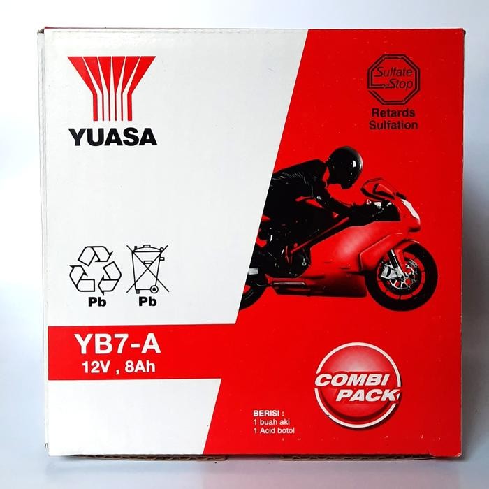 AKI MOTOR SUZUKI THUNDER 125 AKI YUASA YB7A AKI BASAH ORIGINA