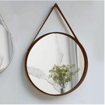 Cermin Gantung Bulat Aesthetic Diameter 50cm / Kaca Cermin Dinding