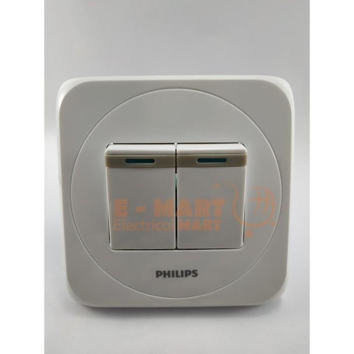 (Allthebest) Saklar Seri Double Ganda Philips IB Simply Tanam