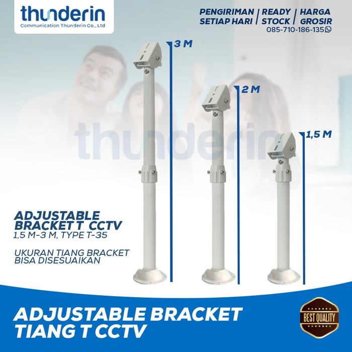 Adjustable Bracket T Tiang Cctv Outdoor, Panjang 1,5 M - 3 M Terbatas