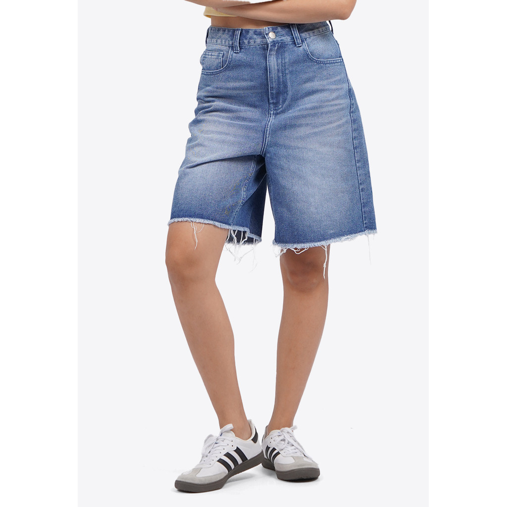 COLORBOX Basic Denim Bermuda Shorts Med Blue