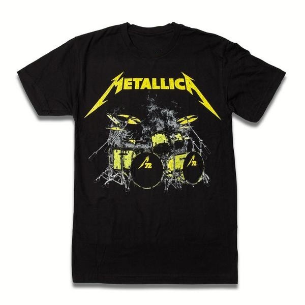 Kaos Drum Metallica Lars Ulrich M72 Set Katun Unisex Pria Wanita