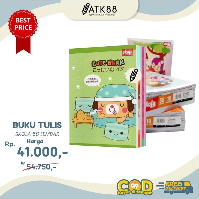 

Buku Tulis SKOLA 58 Lembar Pak Isi 10 Buku Catatan Sekolah