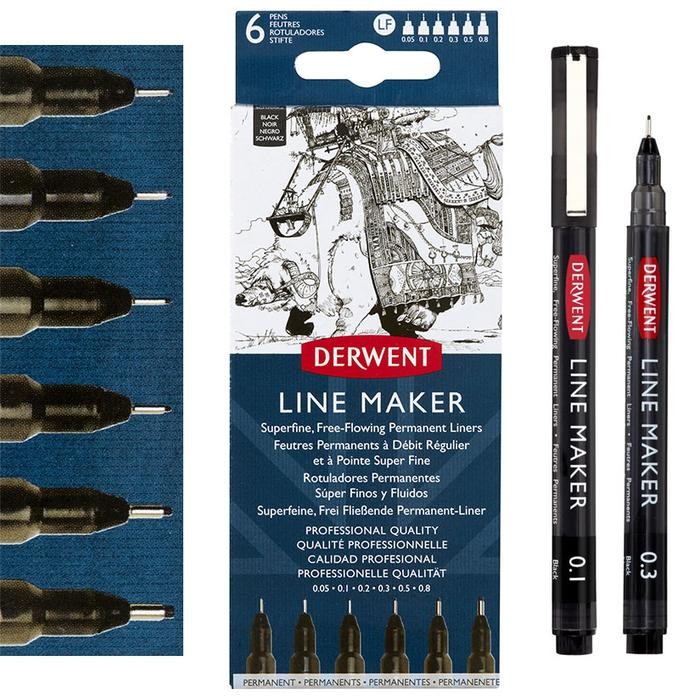

Drawing Pen Derwent Line Maker Set Pigment Ink Pulpen Gambar