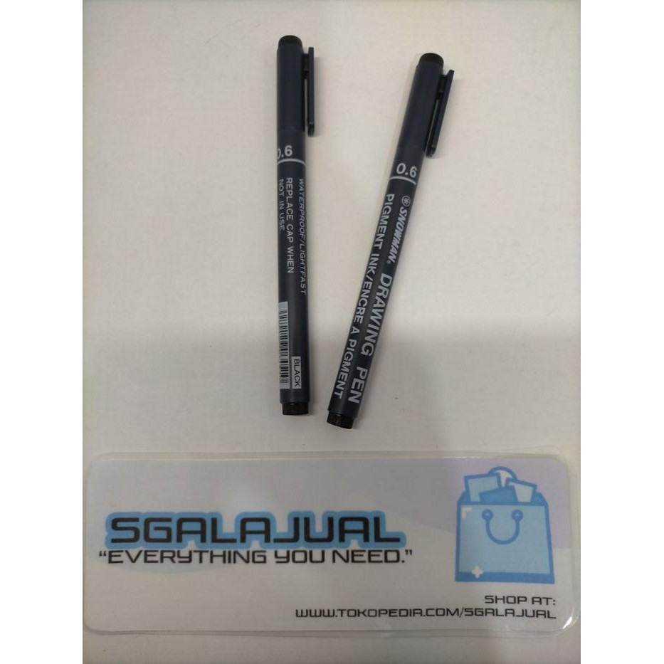 

Drawing pen 0.6 black / hitam snowman 12 buah / 1 lusin