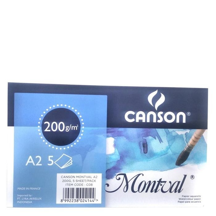 

Canson Montval 200 Gsm A2 Kertas Gambar Cat Air Watercolor Paper 5 Lbr