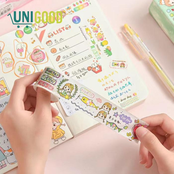 

Diskon Unigood - Masking Tape Set Diy Sticker & Washi Tape Gift Box Kado Lucu Cod