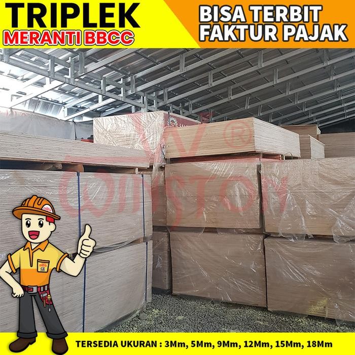 Triplek / Multiplek / Plywood Meranti Bbbc/Uty Better (122X244) Merah