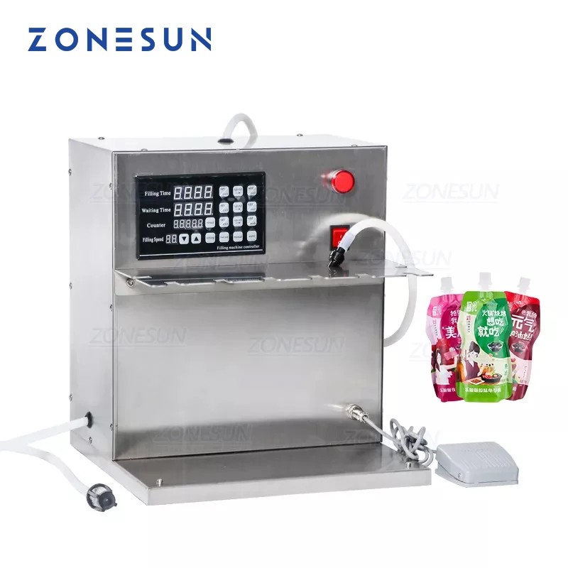 ZONESUN DFGB Compact Precise Numerical Control Liquid Filling Machine Digital Control Spout Pouch