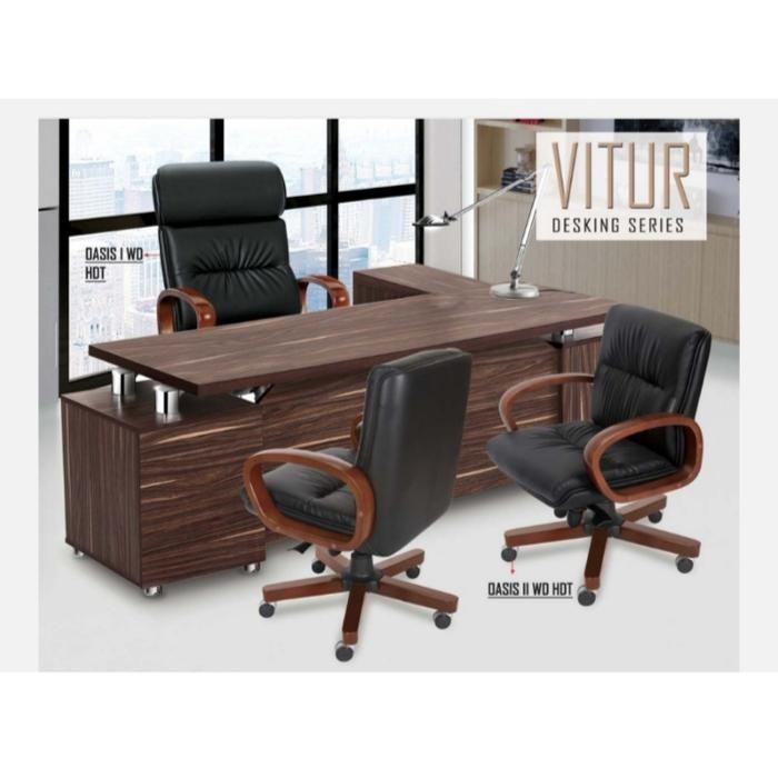 Meja Kantor Meja Direktur Indai Vitur Series Finishing Hpl