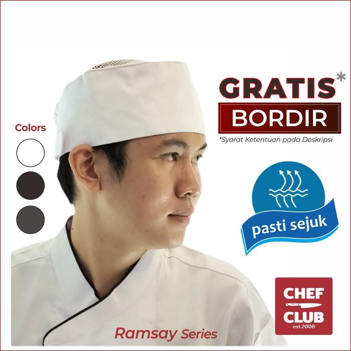 Chef Hat Cool Sejuk Topi Chef Topi Kitchen Holychef Cool Skull