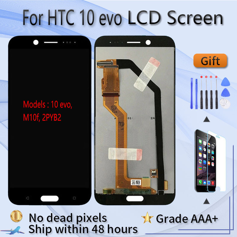 For HTC 10 evo LCD screen assembly touch glass,10 evo M10f 2PYB2 5.5 inches LCD Display Black White
