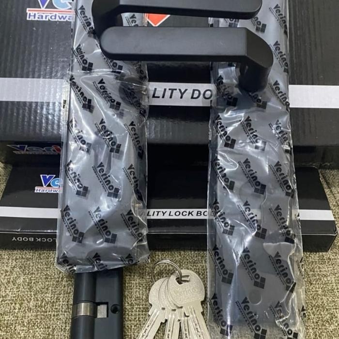 KUNCI PINTU RUMAH BESAR BLACK VERINO / BODY KUNCI 24 CM / HANDLE PINTU