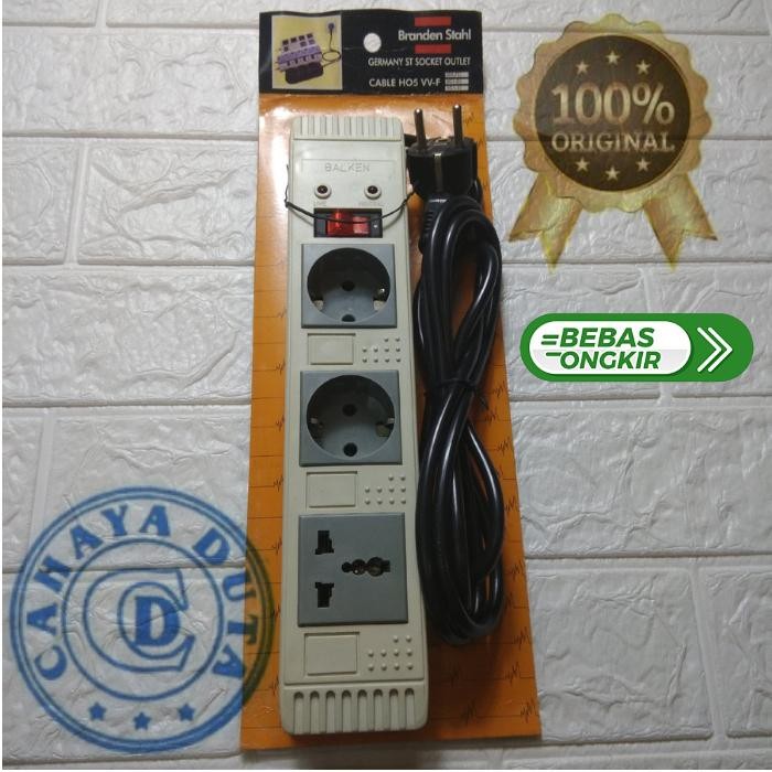 STOP KONTAK BRANDEN STAHL 3 LUBANG