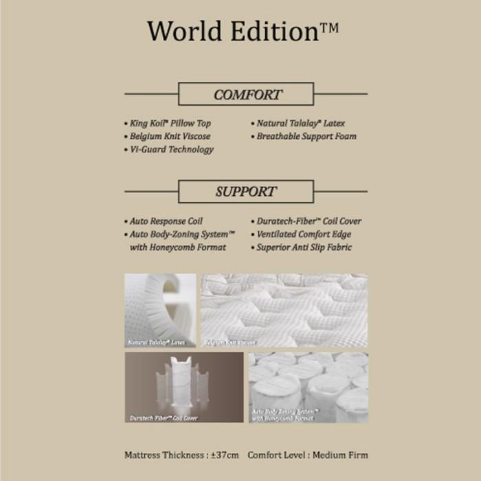 Kasur King Koil World Endorsed 180X200 - Springbed (Mattress Only)