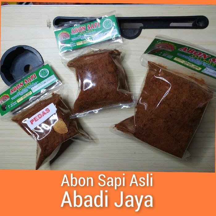 

PROM0 ABON ABADI JAYA ABON SAPI ASLI 100% NETTO 250 GRAM KASAN PALSTIK PACK ISI ULANG TERBUAT DARI