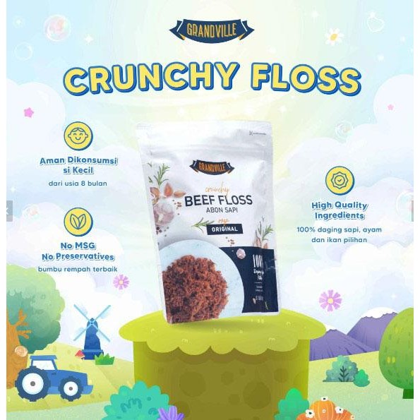 

Grandville Abon Sapi Ayam Ikan Abon Anak Non MSG Halal MPASI - Abon Grandville - Abon Cipung - Abon