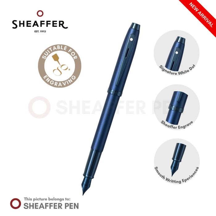 

Sheaffer 100 Satin Blue With PVD Blue Trim Fountain Pen