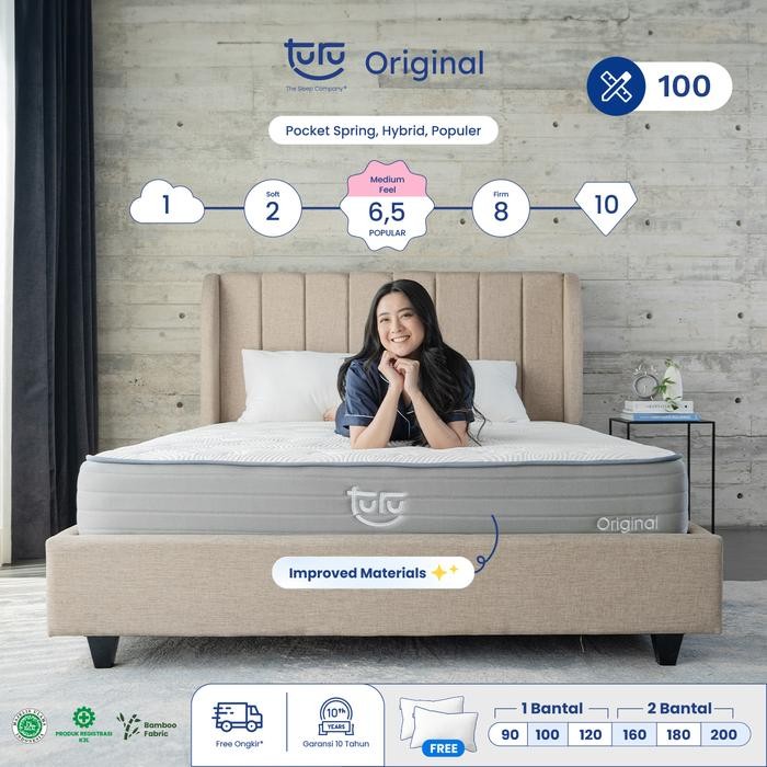 Kasur Pocket Spring Bed TURU ORIGINAL uk. 100x200 (Super Single)