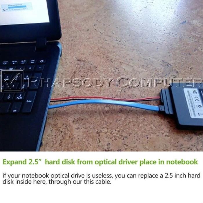 Kabel Serial ATA 22Pin 7+15 Female to Slimline SATA 13Pin 7+6 Male