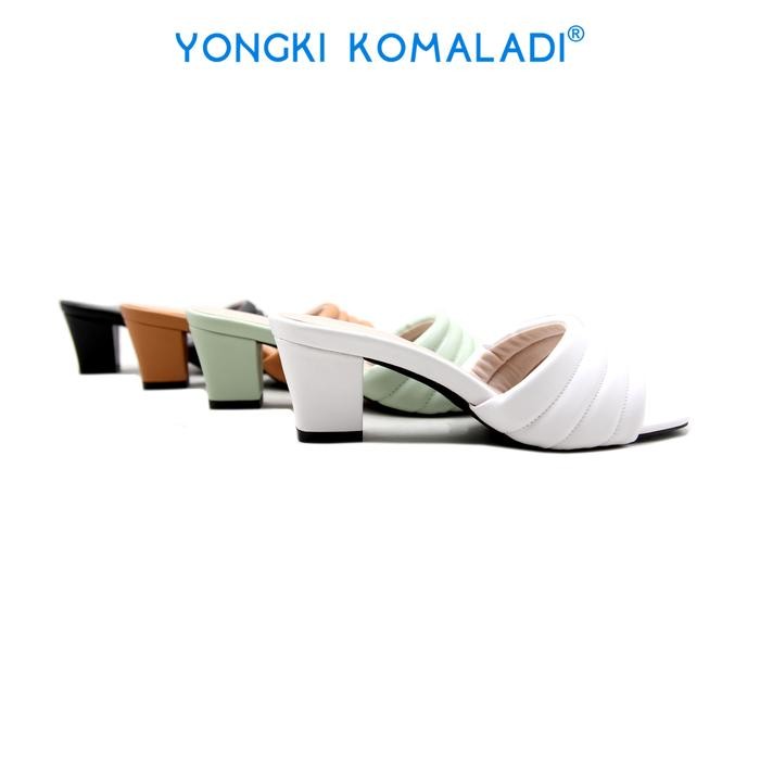[ Original ] Yongki Komaladi Heels Ol-Ewh716-22 Ladies Hitam Putih Wanita Sandal -Gratisongkir
