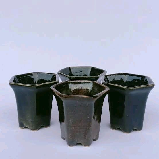 Pot Keramik model air terjun media bonsai mini