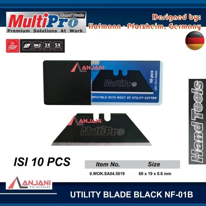 

AT MULTIPRO ISI MATA PISAU CUTTER HITAM NF-01B UTILITY BLADE BLACK REFILL