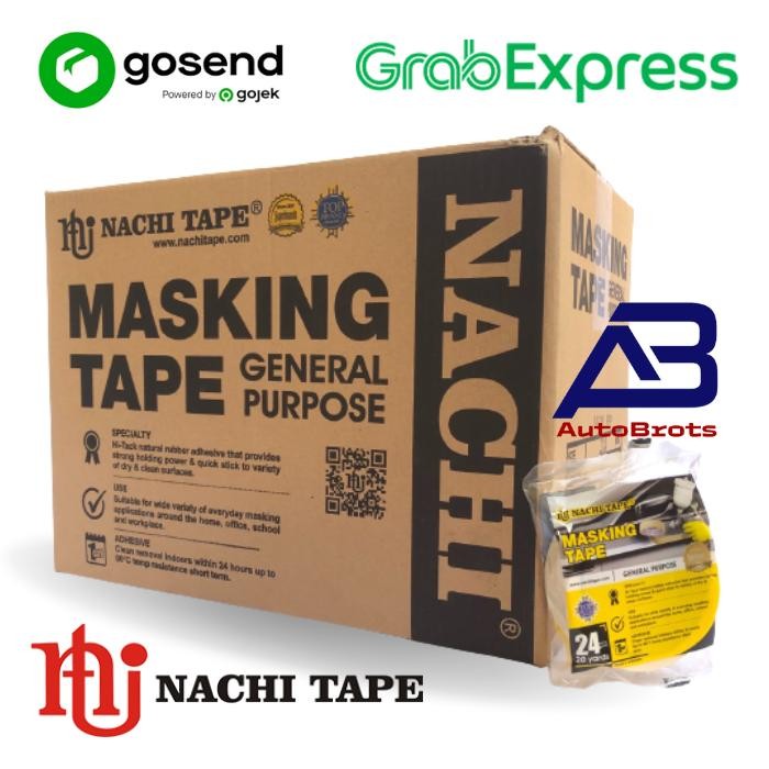 

AT 1 Dus/96Roll Nachi Masking Tape Isolasi Kertas 1 Inch (24mm) x 20Yard