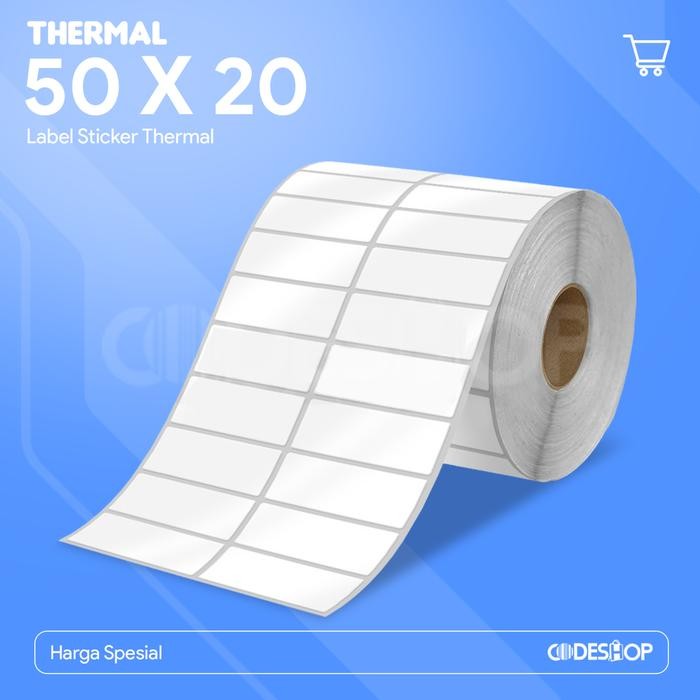 

AT Label Termal 50 x 20 Thermal 2 Line 50x20 mm Kertas Stiker 50x20mm isi 5000pcs 50mmx20mm