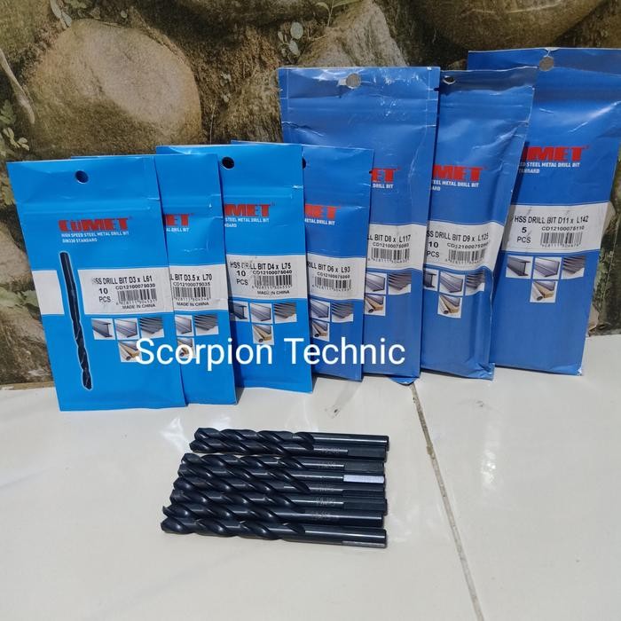 PAKET Mata Bor Besi Stainless CUMET Drill Bit Black Oxide Germany Std