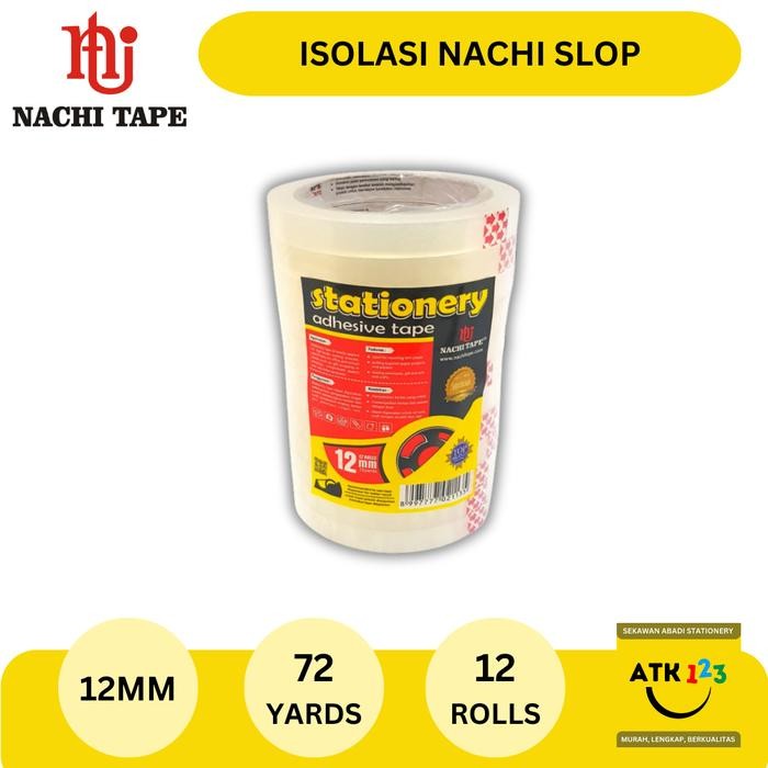 

AT Isolasi Selotip Stationary Tape Slop Merk Nachi 12mm x 72 yards SLOP