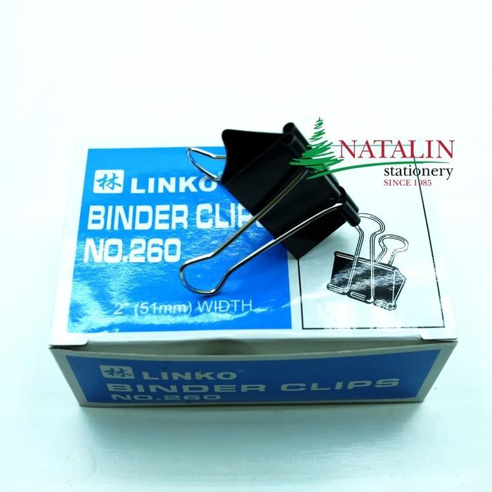 

AT Binder Clip 260 LINKO ( paling besar ) Klip Penjepit Kertas isi 12