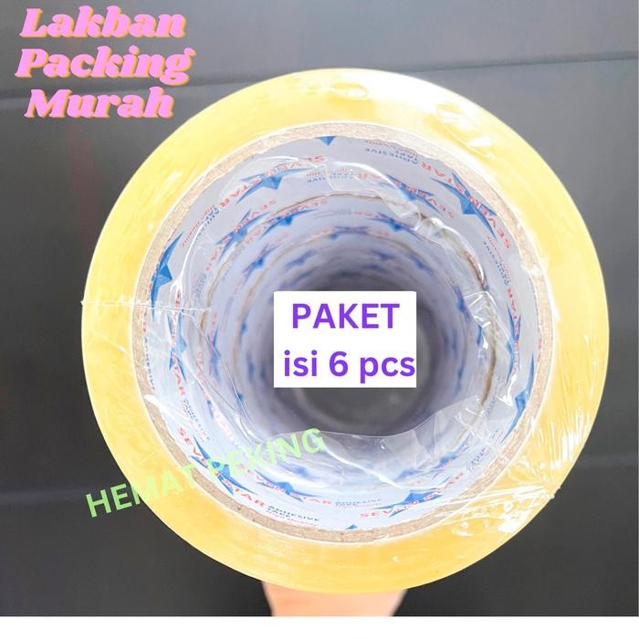 

AT Lakban Bening Murah Transparan CLEAR Plakban 1 slop isi 6 pcs