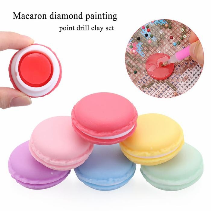 

AT Macaron kotak Diamond Painting glue wax dengan lem 4pcs