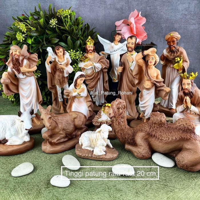 Patung Set Natal 20 Cm - Warna Berkualitas