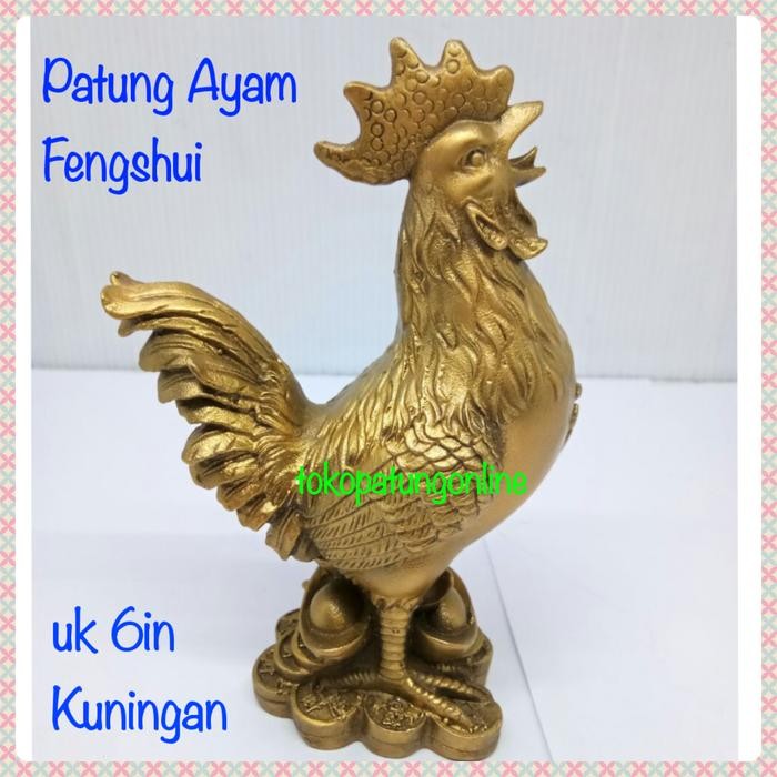 Patung Ayam Kuningan Fengshui 017 Terlaris