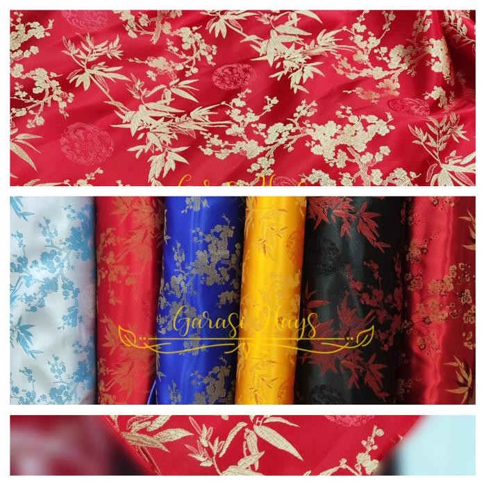 

AT Kain Cheongsam Cheong Sam Jibao China Shanghai Bamboo Sakura Lbr 90cm