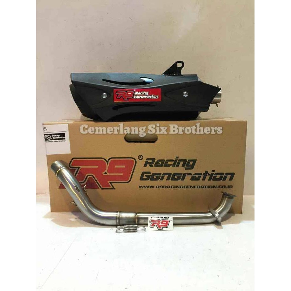 Knalpot R9 Misano Black Mio Mioj Miosoulgt Xeon Beat Vario125 Original