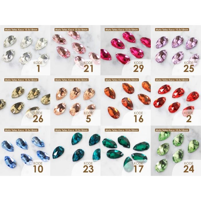 

AT Monte Manik Mote Beads Borci Payet Mata Tetes Kaca 12x7 Kristal Jahit