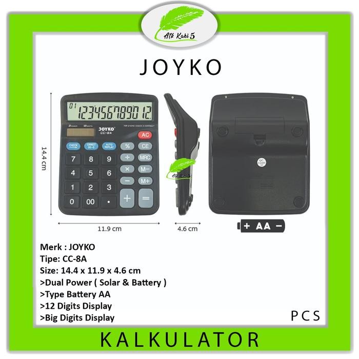 

Calculator / Kalkulator Joyko CC-8A / 12 Digits - Check Correct