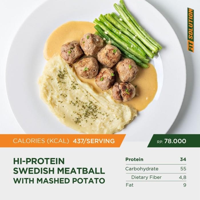 

(Expert) Low Cal & Hi-Protein Swedish Meatball (Beef) with Mashed Potato . Diet