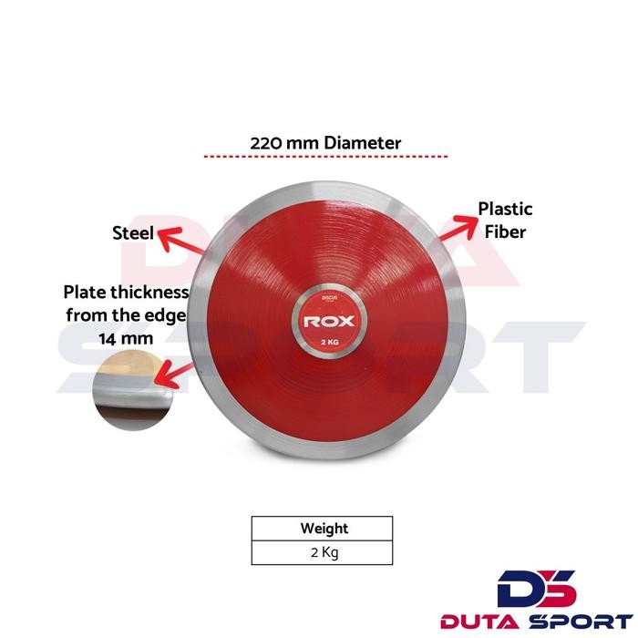 Lempar Cakram Fiber Discus 2 Kg ROX Original